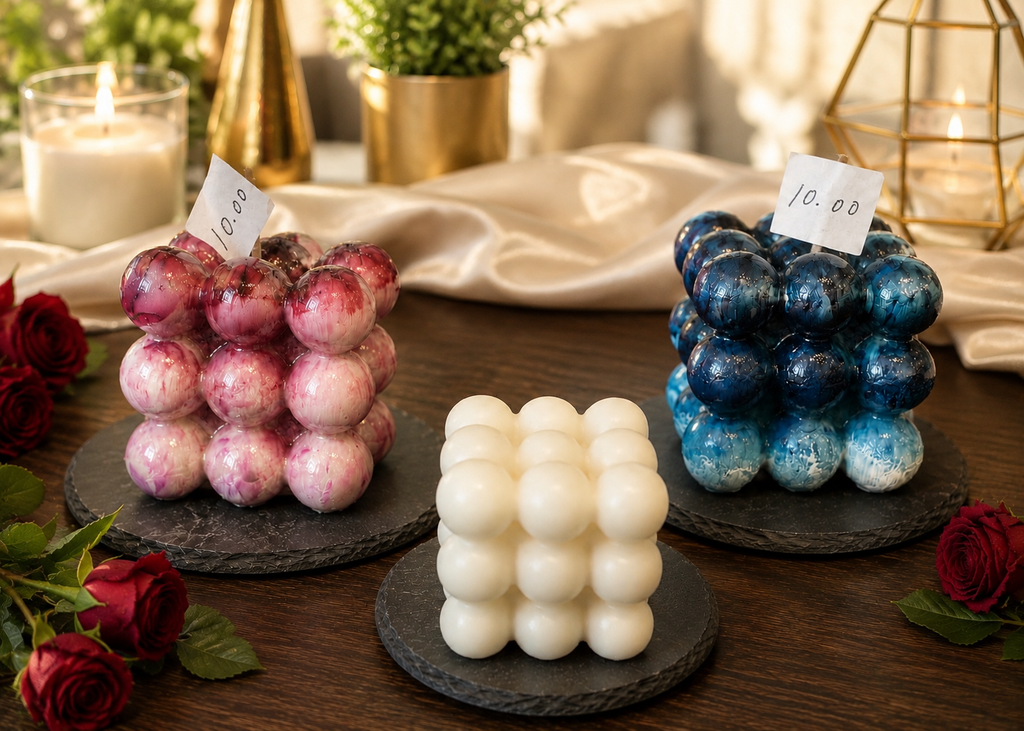 Hand poured Bubble Cup Candles