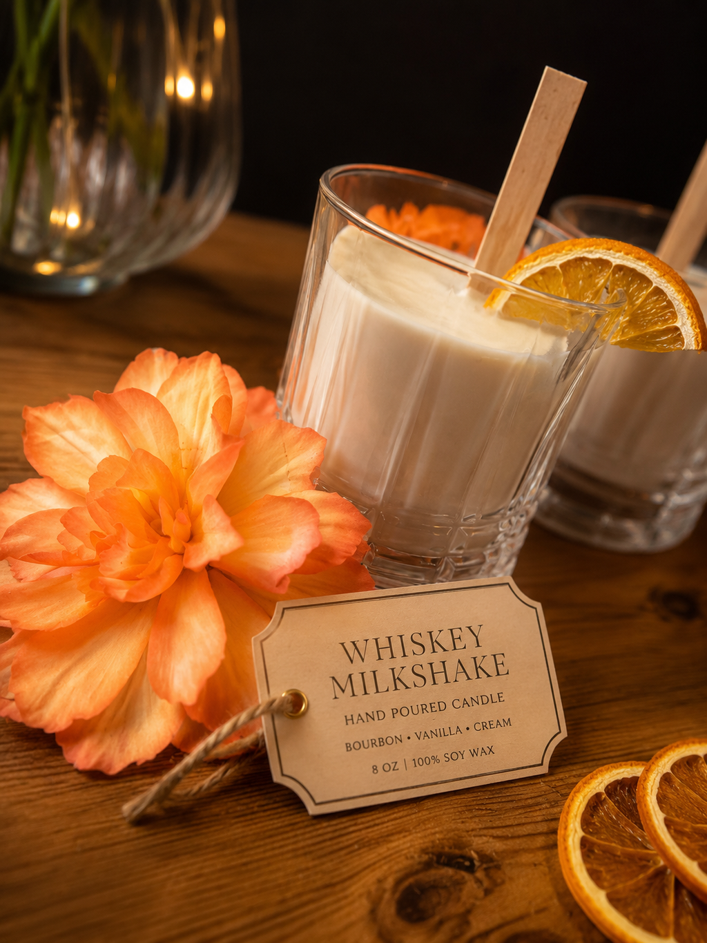 Old Fashioned Whiskey or Rum Candles
