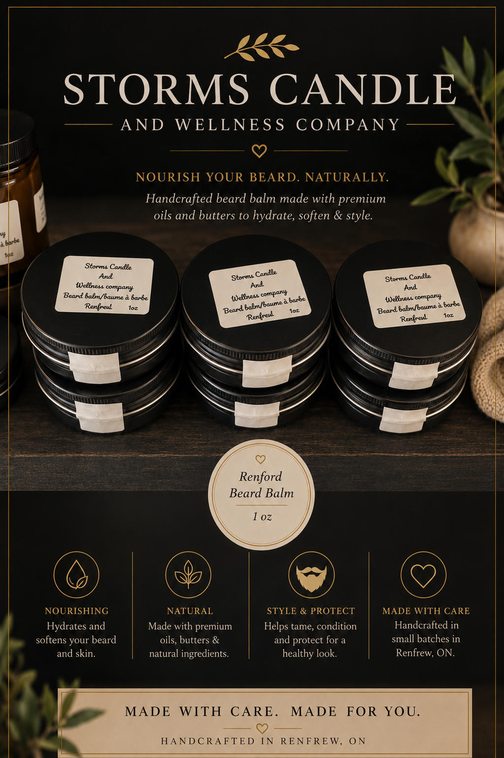 All Natural Beard Balm (Renford)