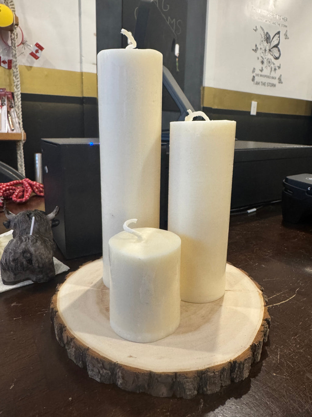 Pillar Candle 60.00 for all 3. email us for specific sizes you need.