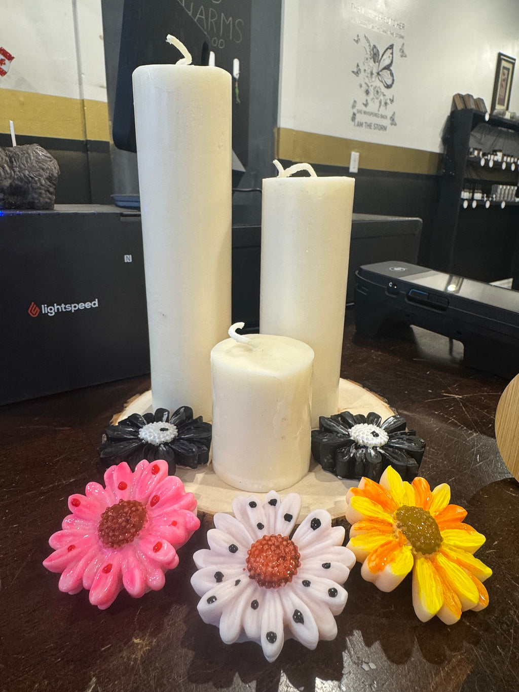 Pillar Candle 60.00 for all 3. email us for specific sizes you need.