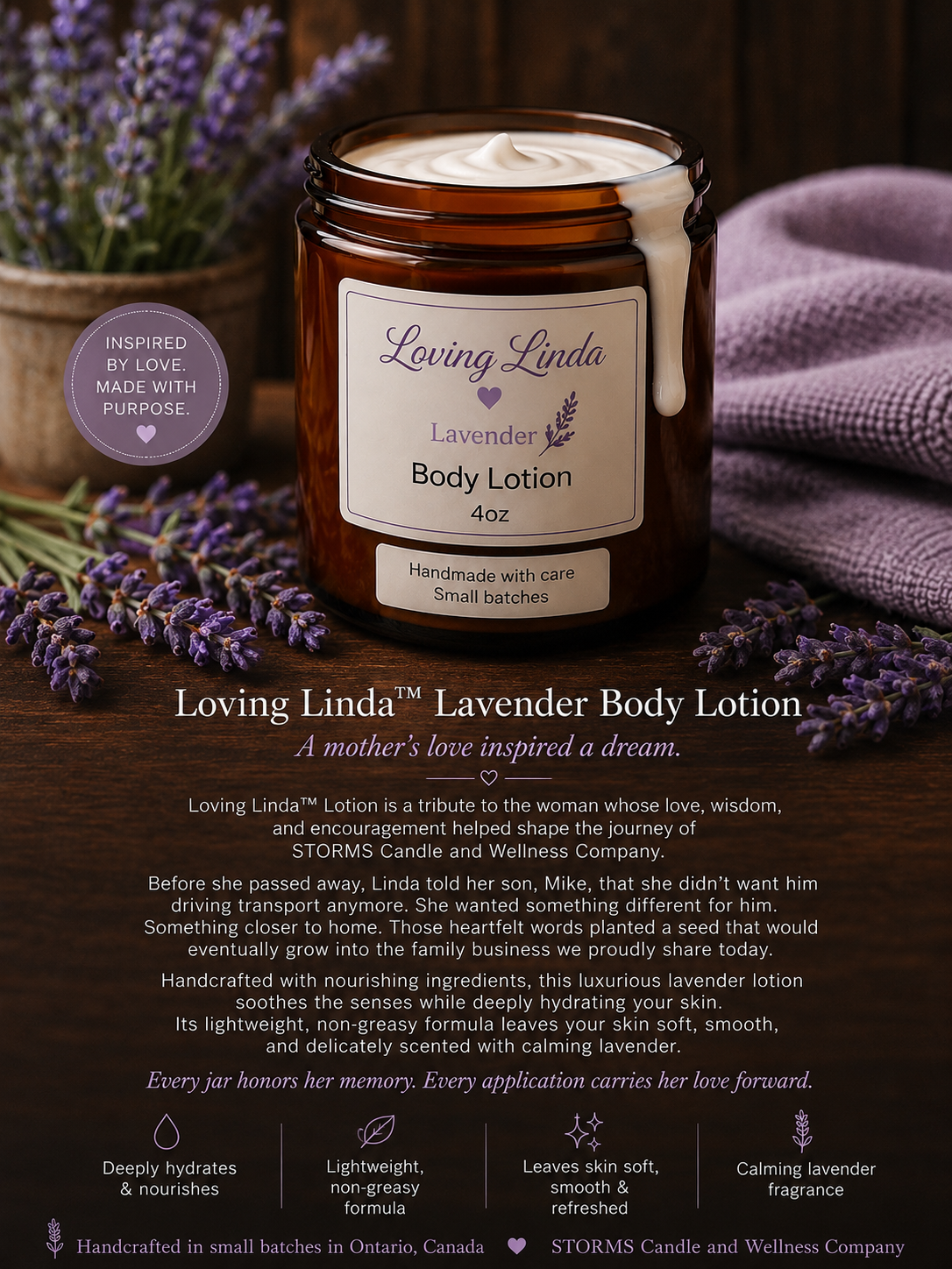 Body Lotion 120 Ml (4Oz)- LOVING LINDA (LAVENDER)